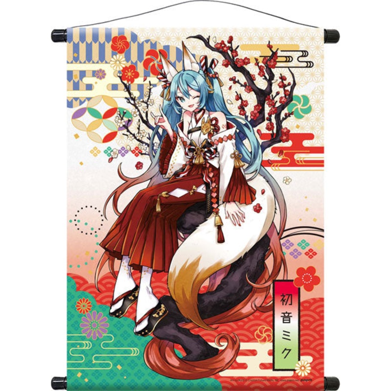 Hatsune Miku Hyakki Yakou Wall Scroll Fox Spirit Plum