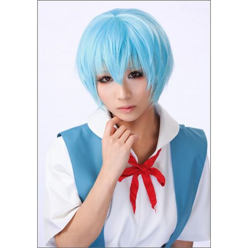 NEON GENESIS EVANGELION Rei Ayanami style cosplay wig