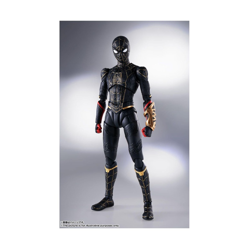 BANDAI S.H.Figuarts Spider-Man: No Way Home – Spider-Man Black & Gold Suit Figure