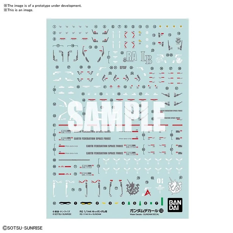 Gundam decal 132 rg gundam hi-nu 1/144 Action figure